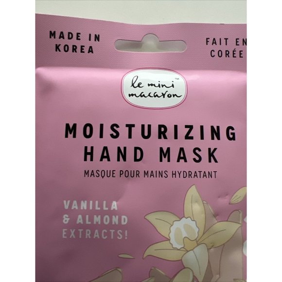 Le Mini Macaron Moisturizing Vanilla Almond Hand Mask New (2 Gloves) - Picture 3 of 8